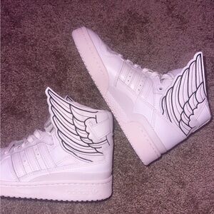 Adidas White Sneakers with Wing Detail